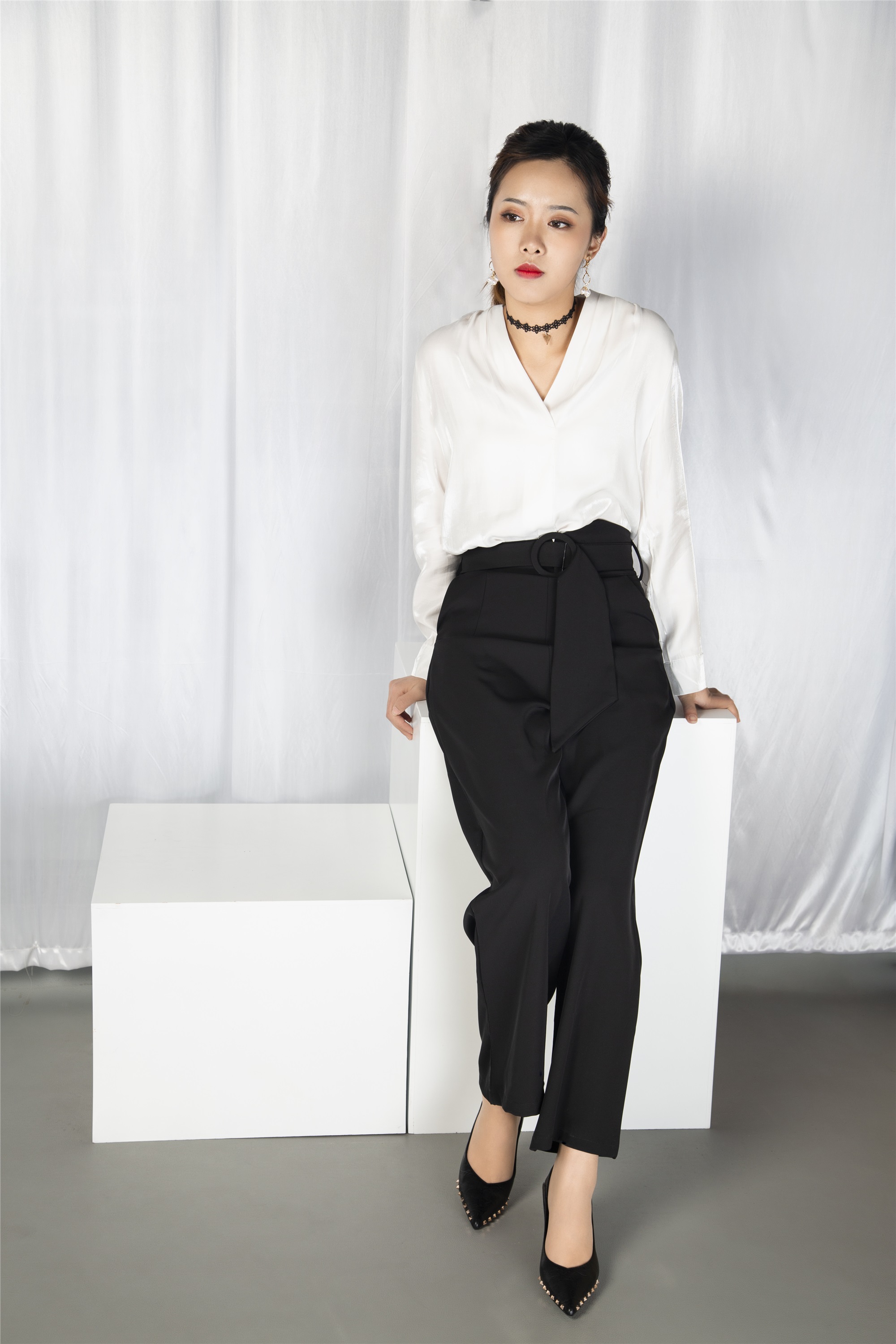 奈丝写真 NO.033 晨静-阔腿裤小皮鞋，今日OL通勤